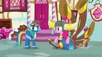 Rainbow Dash talking to Pinkie Pie S8E18