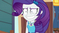 Rarity grinning with a twitching eye EGROF