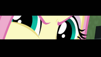 Super close-up on Fluttershy's determined eyes EGDS10