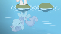 Sweetie Belle standing on stepping stones S8E6