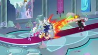 Twilight's friends hold off the villains' attack S9E24