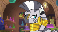 Zecora stuffing cotton in her ears S8E11