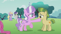 Diamond Tiara touches a colt's mouth S5E18