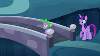 Spike crossing the bridge S5E26