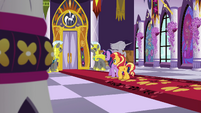 Twilight and Sunset approach the throne room EGFF