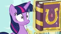 Twilight with a friendship journal in her face S7E14