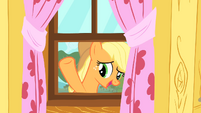 Applejack waving through window 2 S01E18