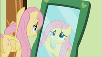 Fluttershy in front of a mirror S01E22