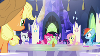 Main ponies staring at Pinkie S5E22