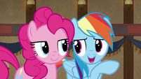 Rainbow whispers to Pinkie "chapter seventeen" S7E18