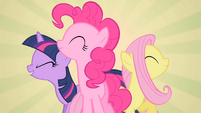 Twilight, Pinkie, and Fluttershy dancing S1E25