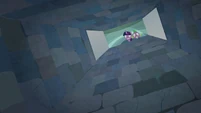 Twilight and Spike looking down the trapdoor S9E4