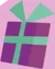 Purple gift box with green ribbon