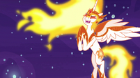 Daybreaker cackling and clapping her hooves S7E10