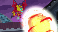 Demon Sunset Shimmer hurls fireball EG