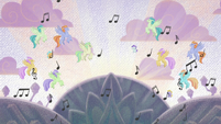 Hippogriffs dancing over Harmonizing Heights S8E16