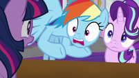 Rainbow Dash "dropped out of the sky!" S8E25
