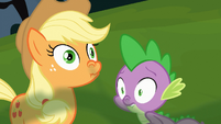 Applejack and Spike smell timberwolf breath S03E09