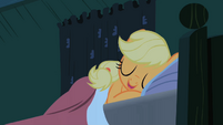 Applejack slightly snoring.