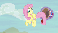 Fluttershy catches Applejack's shot again S6E18