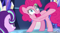 Pinkie Pie stretching the word "all" S8E1