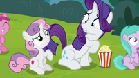 Rarity surprised by Sweetie Belle's changed tastes S7E6