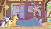 Applejack and Rarity looking at sick Discord S4E11