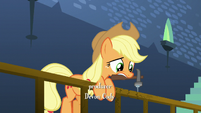 Applejack hits a nail onto a handrail S5E11