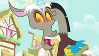 Discord's eyes glowing red S5E7