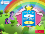 Twilight Sparkle with magic wings in Gameloft's mobile game.