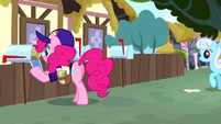 Pinkie Pie dressed as a mailpony S4E12