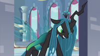 Queen Chrysalis enjoying the mayhem going on down there.