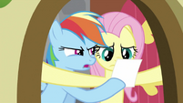 Rainbow Dash showing photo to Fluttershy S2E21