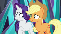 Rarity's eyes welling up with tears S9E2