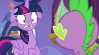 Twilight shocked by Spike's face S8E11