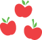 Three red apples