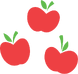 Three red apples