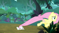 Fluttershy continues racing toward the sound S8E18