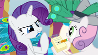 Sweetie Belle is unknowingly giving Rarity some great ideas.