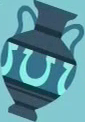 Grey and blue vase with light blue horseshoe markings (while disguised as Crystal Hoof)