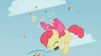 Apple Bloom hitting the apple S1E12