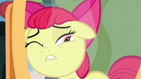 Apple Bloom inching her eyes open S5E4