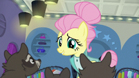 Fluttershy smiles with pride at raccoons S8E4