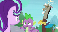 Spike gets between Starlight and Discord S8E15