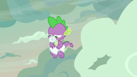Spike with pacifier and diaper made of cloud S9E9
