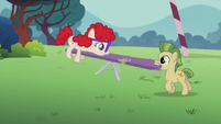 Super-teeth colt helps with teeter-totter S5E18