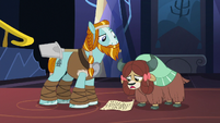 Yona reads her essay to Rockhoof S8E21