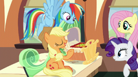 "We make 'em for all the apples." (Wow Applejack, that's so thoughtful of you.)