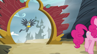 Gabby watches Pinkie Pie leave Griffonstone S6E19