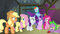 Main ponies and Spike losing hope S8E7